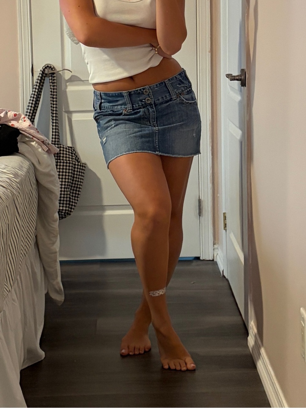 Vintage Abercrombie Denim Mini Skirt - Blue